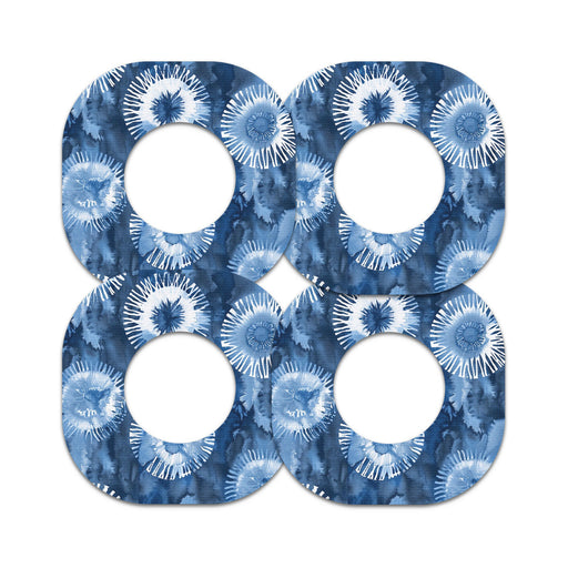 Peelz Monochrome Blue Tie Dye Dexcom G7 and Stelo Patch Tape - Pump Peelz Patch Medical Tape