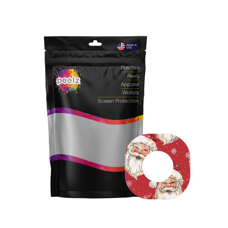 Peelz Jolly Old Saint Nick Dexcom G7 and Stelo Patch Tape - Pump Peelz Patch Medical Tape