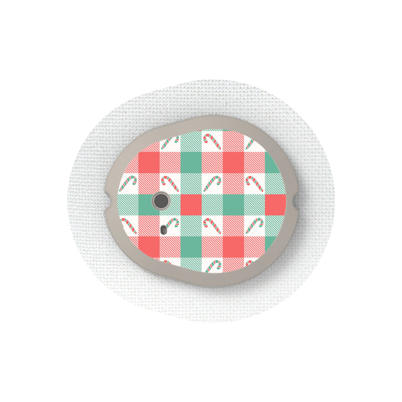 Peelz Peppermint Plaid Dexcom G7 and Stelo Transmitter Sticker - Pump Peelz Peelz/Stickers