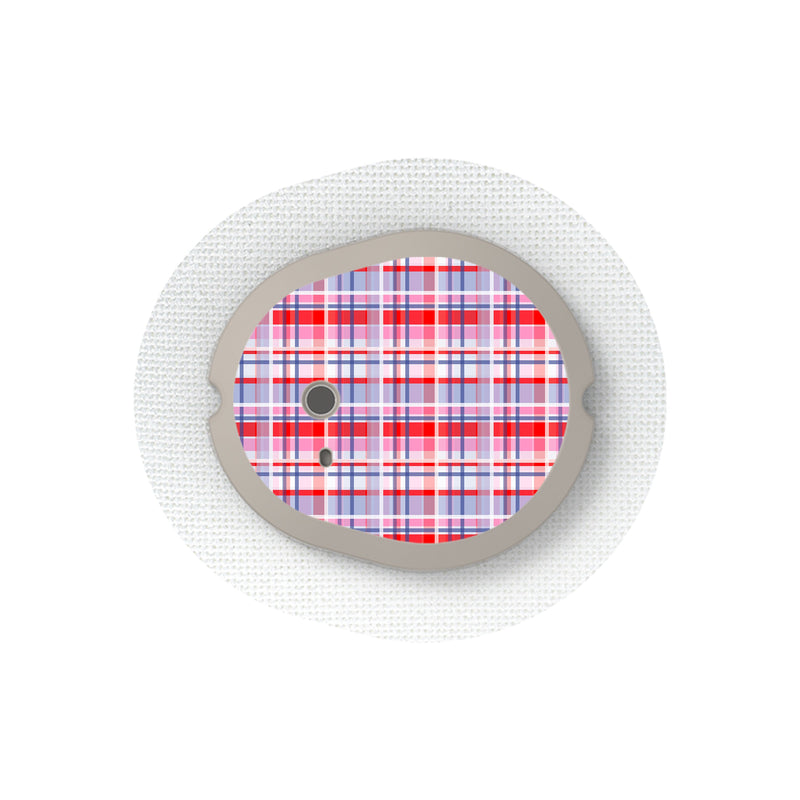 Peelz Party Plaid Dexcom G7 and Stelo Transmitter Sticker - Pump Peelz Peelz/Stickers