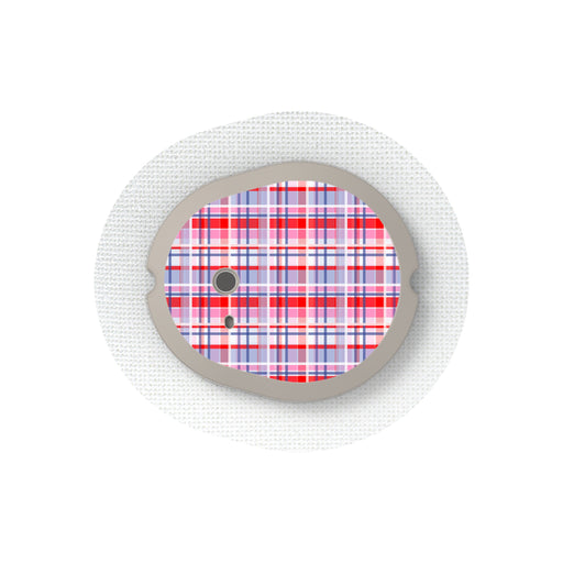 Peelz Party Plaid Dexcom G7 and Stelo Transmitter Sticker - Pump Peelz Peelz/Stickers