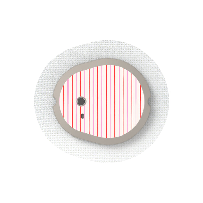 Peelz Peppermint Stripes Dexcom G7 and Stelo Transmitter Sticker - Pump Peelz Peelz/Stickers