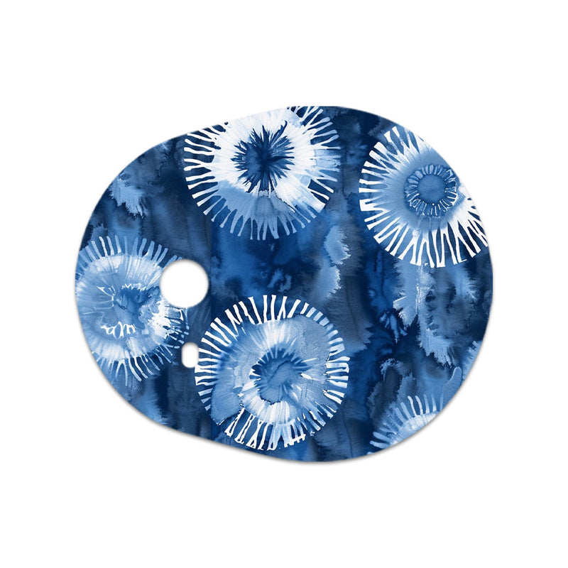 Peelz Monochrome Blue Tie Dye Sticker Designed for the DEXCOM G7 and Stelo Transmitter Peelz/Stickers