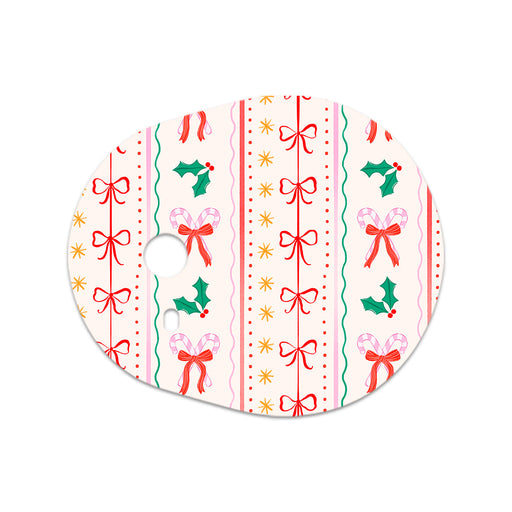 Peelz Holly Jolly Ribbon Dexcom G7 and Stelo Transmitter Sticker - Pump Peelz Peelz/Stickers