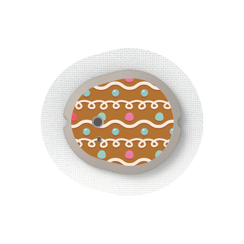Peelz Gingerbread Sticker Designed for the DEXCOM G7 and Stelo Transmitter Peelz/Stickers