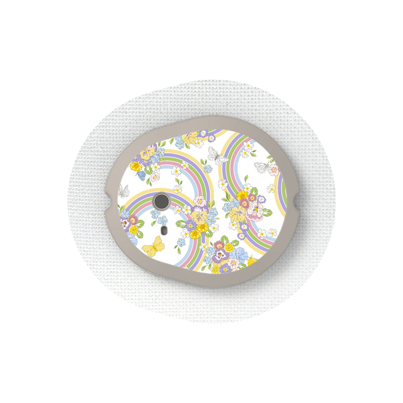 Peelz Rainbow Blooms Sticker Designed for the DEXCOM G7 and Stelo Transmitter Peelz/Stickers