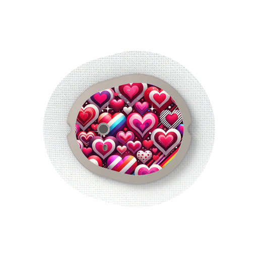 Peelz Sparkly Hearts Sticker Designed for the DEXCOM G7 and Stelo Transmitter Peelz/Stickers