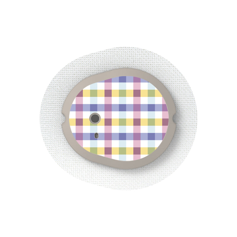 Peelz Spring Plaid Sticker Designed for the DEXCOM G7 and Stelo Transmitter Peelz/Stickers
