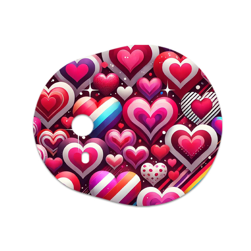 Peelz Sparkly Hearts Sticker Designed for the DEXCOM G7 and Stelo Transmitter Peelz/Stickers