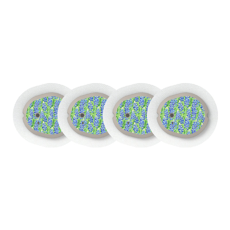 Peelz Blue Blooms Designed for the DEXCOM G7 and Stelo Transmitter Peelz/Stickers