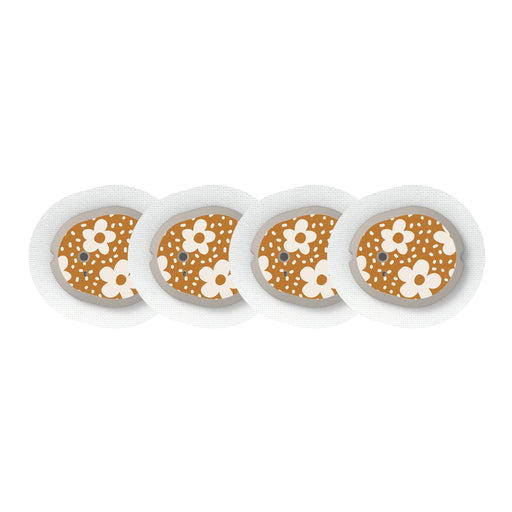 Peelz Caramel Daisies Dexcom G7 and Stelo Transmitter Sticker - Pump Peelz Peelz/Stickers