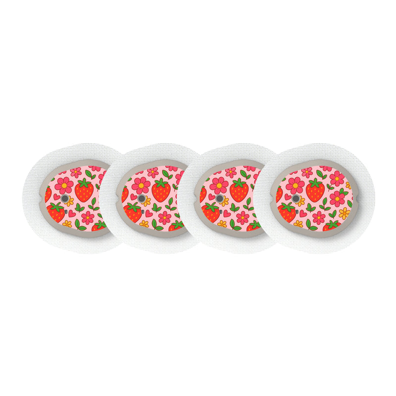 Peelz Strawberry Garden Dexcom G7 and Stelo Transmitter Sticker - Pump Peelz Peelz/Stickers
