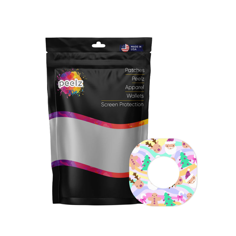 Peelz Christmas Pastel Dexcom G7 and Stelo Patch Tape - Pump Peelz Patch Medical Tape