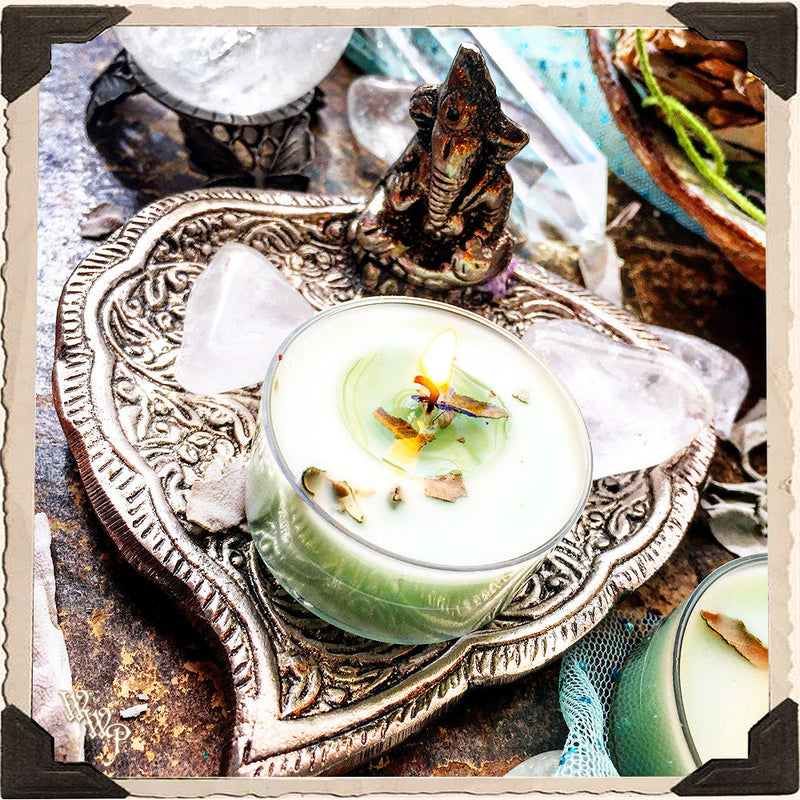WhiteWitchParlour.com GANESHA BOHEMIAN INCENSE BURNER. Aluminum Dish. Incense Stick & Cone Holder. Tools & Accessories