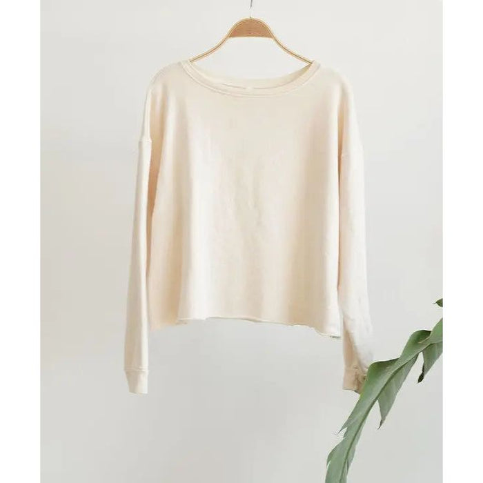 Garment Dye French Terry Crop Long Sleeve