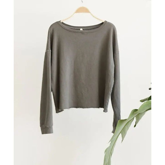 Garment Dye French Terry Crop Long Sleeve