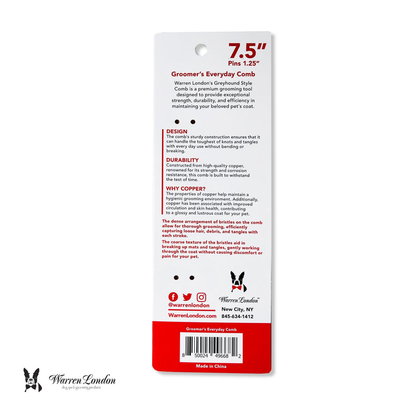 Warren London Groomer's Everyday Comb Pet Combs & Brushes