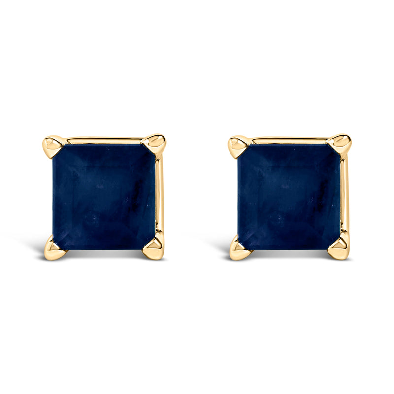 Bids.com 14K White Gold 5x5MM Princess Cut Purple Amethyst Solitaire Stud Earrings Earrings