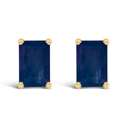Bids.com 14K White Gold 6x4MM Emerald Shaped Amethyst Solitaire Stud Earrings Earrings