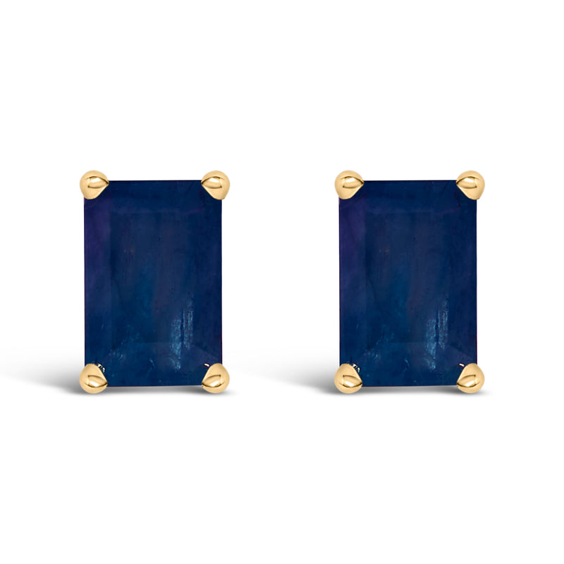 Bids.com 14K White Gold 6x4MM Emerald Shaped Amethyst Solitaire Stud Earrings Earrings