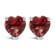 Bids.com 14K White Gold 5MM Heart Cut Purple Amethyst Solitaire Stud Earrings Earrings