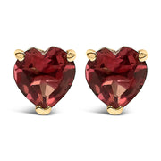 Bids.com 14K White Gold 5MM Heart Cut Purple Amethyst Solitaire Stud Earrings Earrings