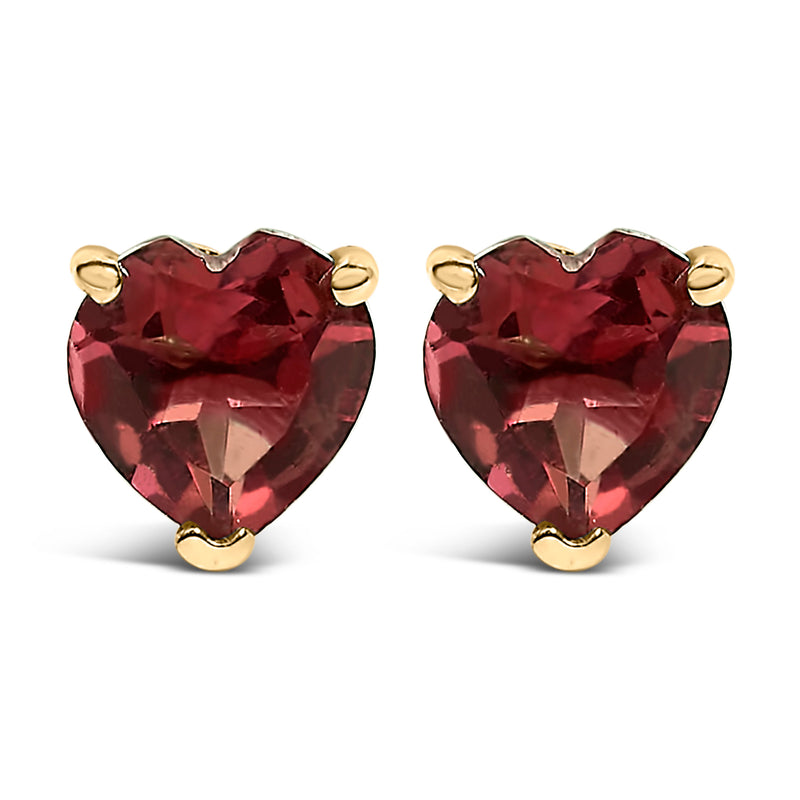 Bids.com 14K White Gold 5MM Heart Cut Purple Amethyst Solitaire Stud Earrings Earrings