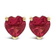 Bids.com 14K White Gold 5MM Heart Cut Purple Amethyst Solitaire Stud Earrings Earrings