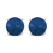 Bids.com 14K White Gold 5X5MM Round Purple Amethyst Solitaire Stud Earrings Earrings