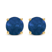 Bids.com 14K White Gold 5X5MM Round Purple Amethyst Solitaire Stud Earrings Earrings