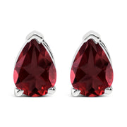 Bids.com 14K White Gold 6x4MM Pear Shaped Purple Amethyst Solitaire Stud Earrings Earrings