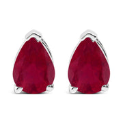 Bids.com 14K White Gold 6x4MM Pear Shaped Purple Amethyst Solitaire Stud Earrings Earrings