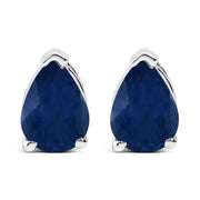 Bids.com 14K White Gold 6x4MM Pear Shaped Purple Amethyst Solitaire Stud Earrings Earrings