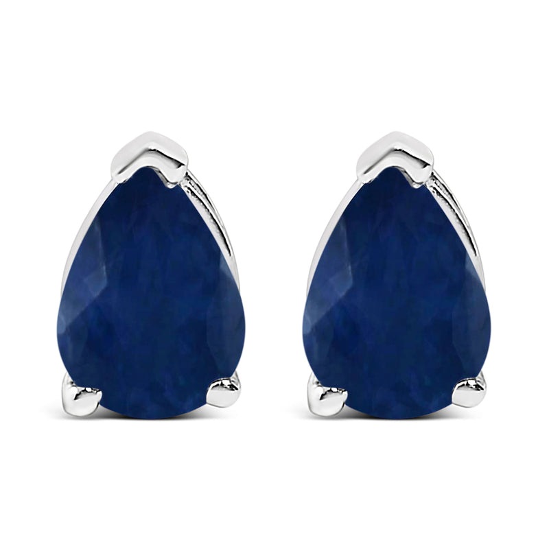 Bids.com 14K White Gold 6x4MM Pear Shaped Purple Amethyst Solitaire Stud Earrings Earrings