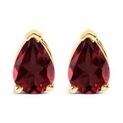 Bids.com 14K White Gold 6x4MM Pear Shaped Purple Amethyst Solitaire Stud Earrings Earrings
