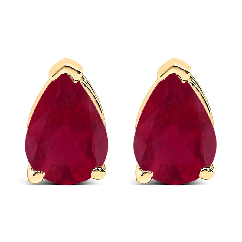 Bids.com 14K White Gold 6x4MM Pear Shaped Purple Amethyst Solitaire Stud Earrings Earrings