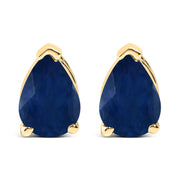 Bids.com 14K White Gold 6x4MM Pear Shaped Purple Amethyst Solitaire Stud Earrings Earrings