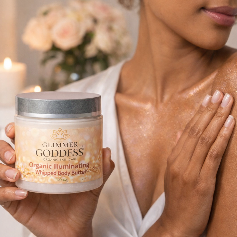 Glimmer Goddess® Organic Skin Care Organic Shimmer Body Butter – Radiant, Deep Hydration Shimmer