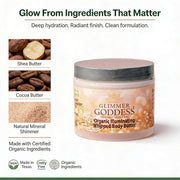Glimmer Goddess® Organic Skin Care Organic Shimmer Body Butter – Radiant, Deep Hydration Shimmer