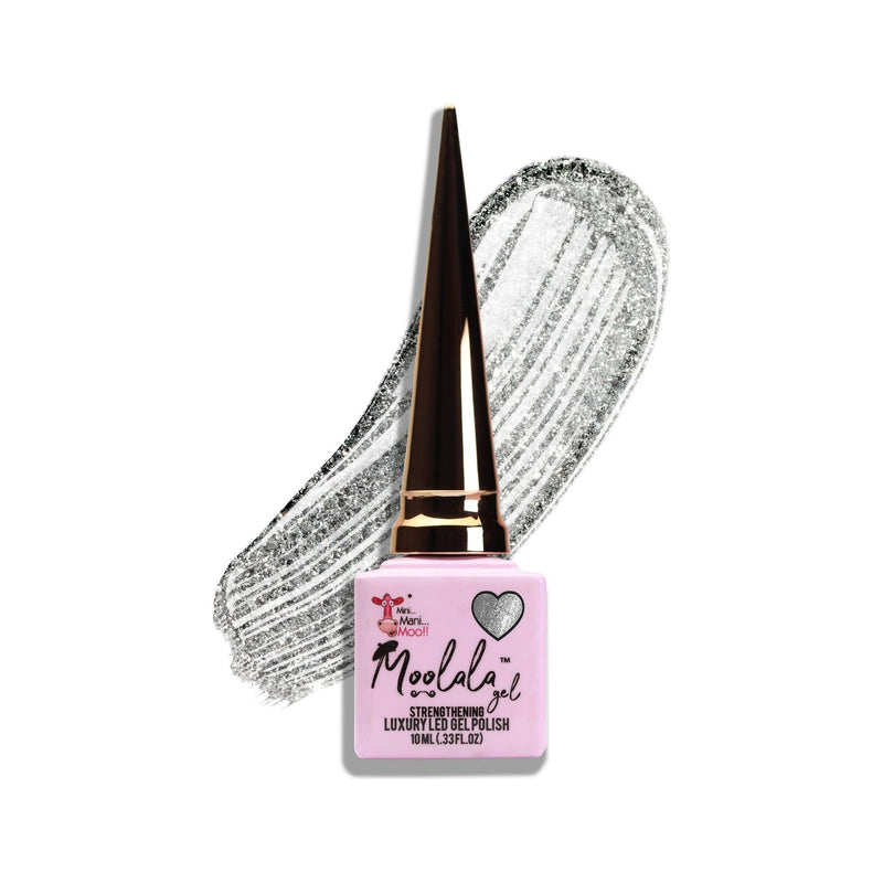 minimanimoo Moolala™ 2 Step Gel - #24 Glittery Silver Nail Polish