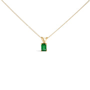 Bids.com 14K White Gold 6x4MM Emerald Cut Purple Amethyst Solitaire Pendant Necklace Necklaces