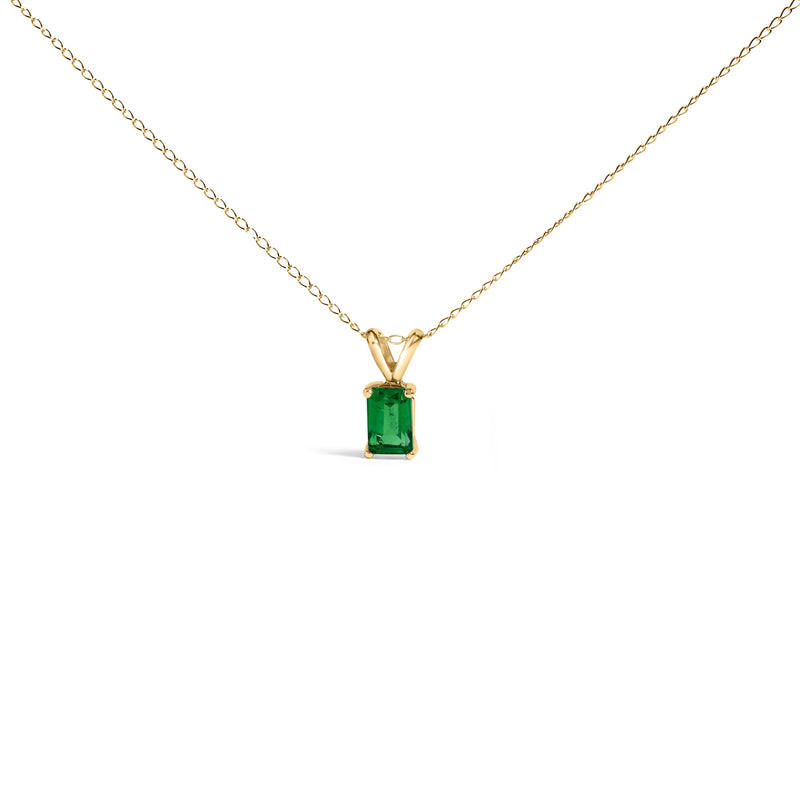 Bids.com 14K White Gold 6x4MM Emerald Cut Purple Amethyst Solitaire Pendant Necklace Necklaces