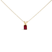 Bids.com 14K White Gold 6x4MM Emerald Cut Purple Amethyst Solitaire Pendant Necklace Necklaces