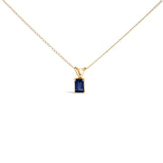 Bids.com 14K White Gold 6x4MM Emerald Cut Purple Amethyst Solitaire Pendant Necklace Necklaces