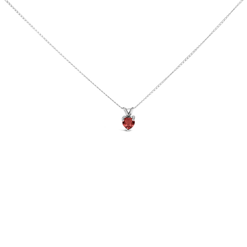 Bids.com 14K White Gold 5X5 MM Heart Shaped Purple Amethyst Solitaire Pendant Necklace Necklaces
