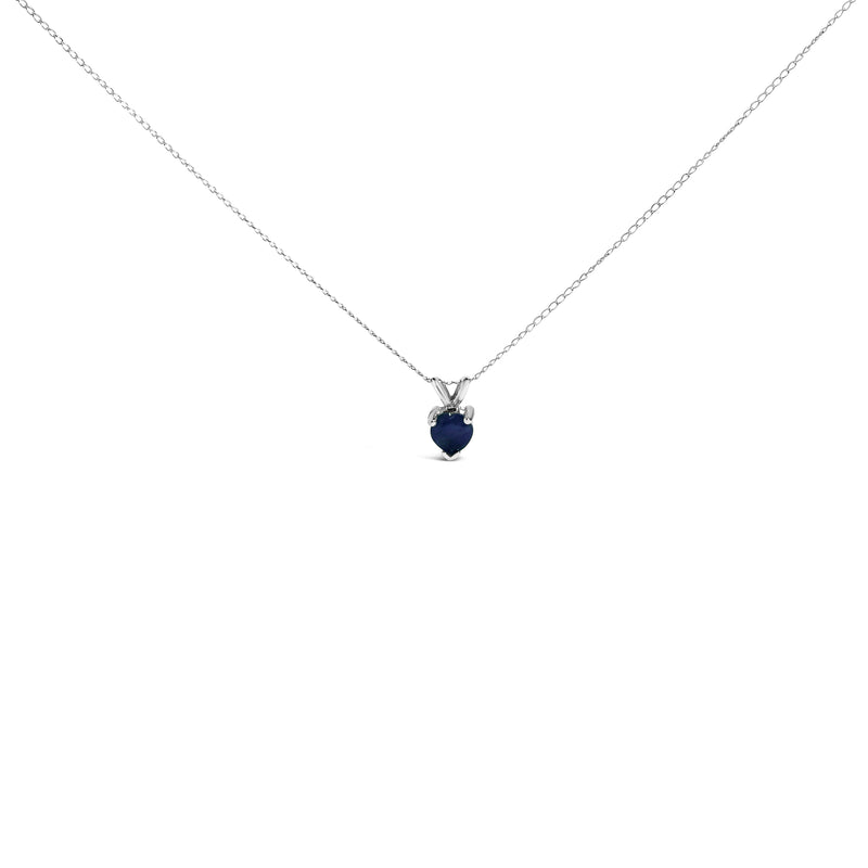 Bids.com 14K White Gold 5X5 MM Heart Shaped Purple Amethyst Solitaire Pendant Necklace Necklaces