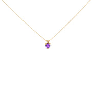 Bids.com 14K White Gold 5X5 MM Heart Shaped Purple Amethyst Solitaire Pendant Necklace Necklaces