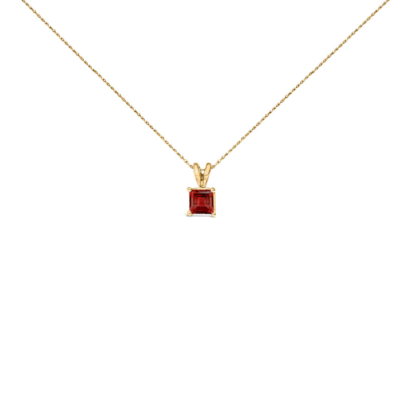 Bids.com 14K White Gold 5x5 MM Square Shaped Purple Amethyst Solitaire Pendant Necklace Necklaces