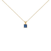 Bids.com 14K White Gold 5x5 MM Square Shaped Purple Amethyst Solitaire Pendant Necklace Necklaces