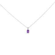 Bids.com 14K White Gold 6x4MM Oval Shaped Purple Amethyst Solitaire Pendant Necklace Necklaces